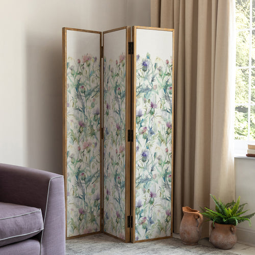 Floral Purple Furniture - Cirsium Solid Wood Room Divider Damson Voyage Maison