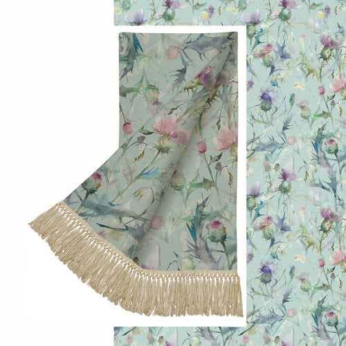 Floral Blue Throws - Cirsium Printed Throw Duck Egg Voyage Maison