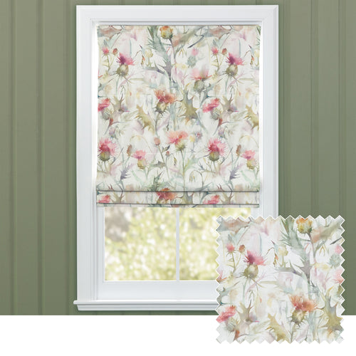 Floral Orange M2M - Cirsium Printed Cotton Made to Measure Roman Blinds Russet Voyage Maison
