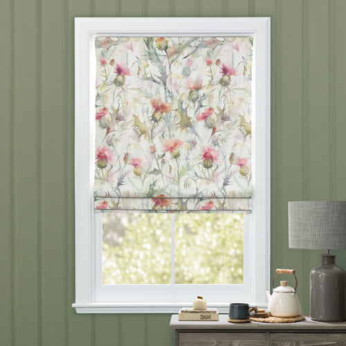 Floral Orange M2M - Cirsium Printed Cotton Made to Measure Roman Blinds Russet Voyage Maison