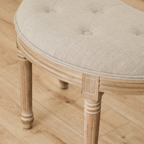 Plain Cream Furniture - Claudette  Footstool Natural Voyage Maison