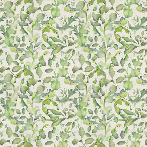 Floral Green Fabric - Claudia Printed Cotton Fabric (By The Metre) Cream Voyage Maison