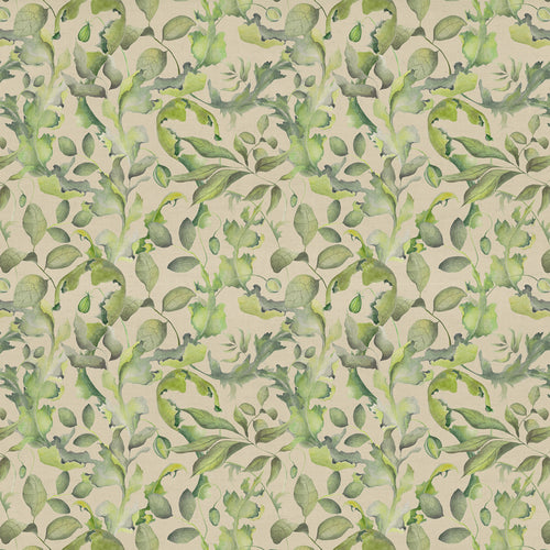 Floral Green Fabric - Claudia Printed Cotton Fabric (By The Metre) Sand Voyage Maison