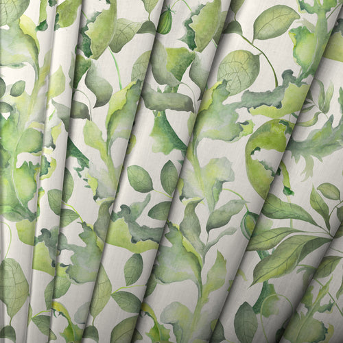 Floral Green M2M - Claudia Printed Cotton Made to Measure Curtains Cream Voyage Maison