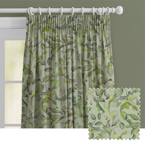Floral Green M2M - Claudia Printed Cotton Made to Measure Curtains Sage Voyage Maison