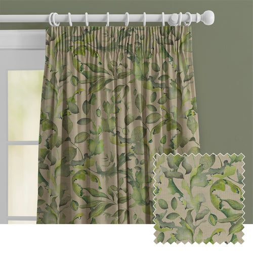 Floral Green M2M - Claudia Printed Cotton Made to Measure Curtains Sand Voyage Maison
