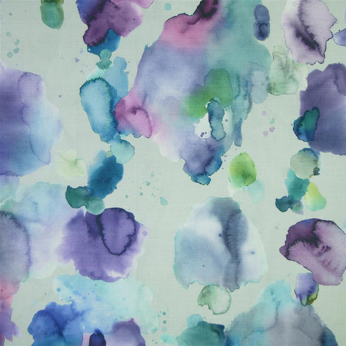 Abstract Purple Fabric - Cloud Burst Printed Cotton Fabric (By The Metre) Damson Voyage Maison