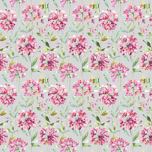 Floral Pink Fabric - Clovelly Printed Cotton Fabric (By The Metre) Stone Voyage Maison