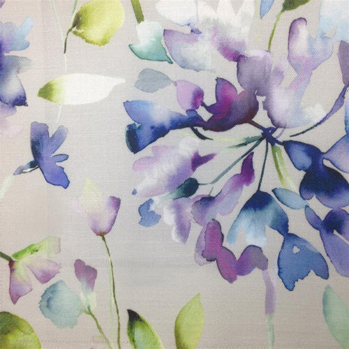 Floral Purple Fabric - Clovelly Printed Cotton Fabric (By The Metre) Violet Voyage Maison