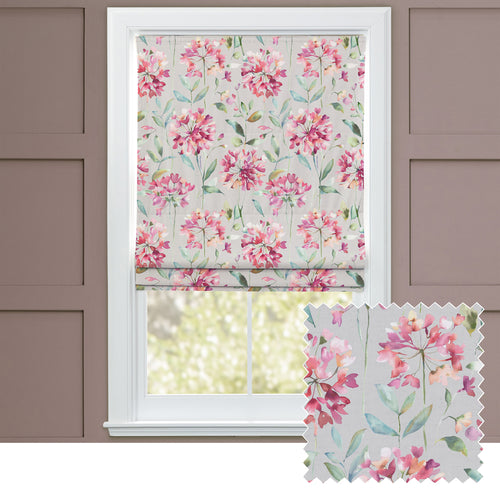 Floral Pink M2M - Clovelly Printed Cotton Made to Measure Roman Blinds Russett Voyage Maison