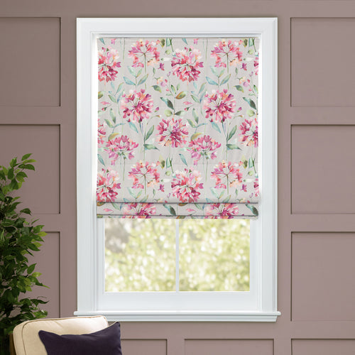 Floral Pink M2M - Clovelly Printed Cotton Made to Measure Roman Blinds Russett Voyage Maison