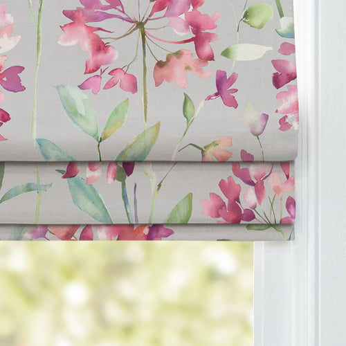 Floral Pink M2M - Clovelly Printed Cotton Made to Measure Roman Blinds Stone Voyage Maison