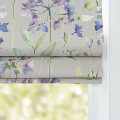 Floral Purple M2M - Clovelly Printed Cotton Made to Measure Roman Blinds Violet Voyage Maison