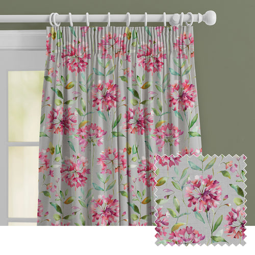 Floral Pink M2M - Clovelly Printed Made to Measure Curtains Stone Voyage Maison