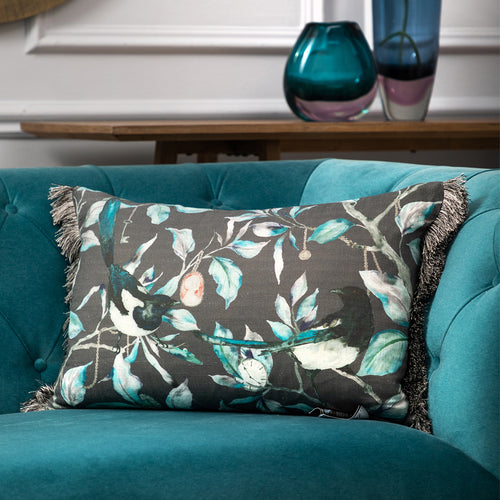 Voyage Maison Collector Printed Feather Cushion in Onyx