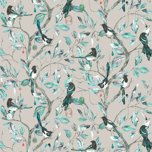 Animal Blue Fabric - Collector Printed Cotton Fabric (By The Metre) Natural Voyage Maison
