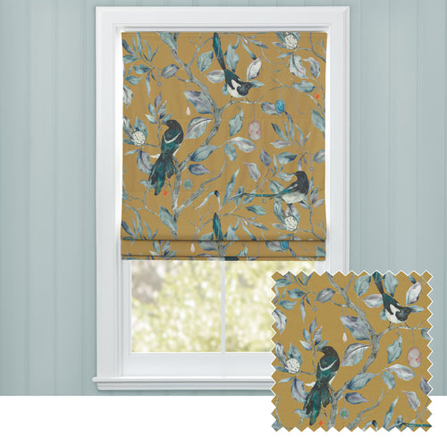 Animal Gold M2M - Collector Printed Cotton Made to Measure Roman Blinds Gold Voyage Maison