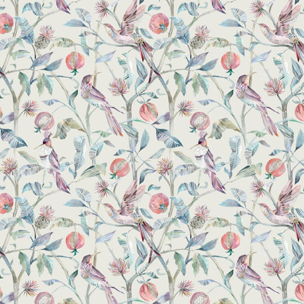 Colyford Loganberry Printed Cotton Fabric (By The Metre) | Green Fabric ...