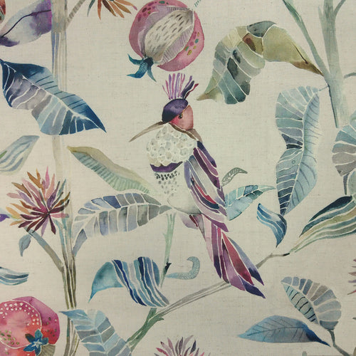 Animal Beige Fabric - Colyford Printed Cotton Fabric (By The Metre) Loganberry/Natural Voyage Maison