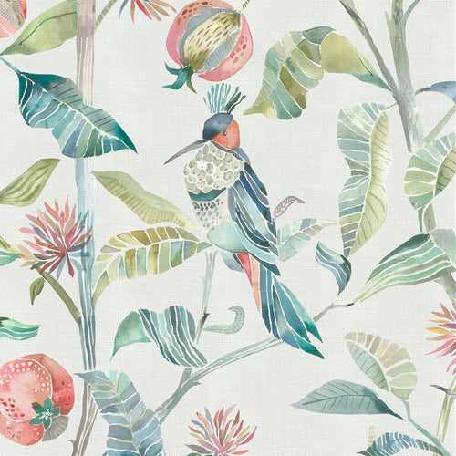 Animal Green Fabric - Colyford Printed Cotton Fabric (By The Metre) Pomegranate Voyage Maison