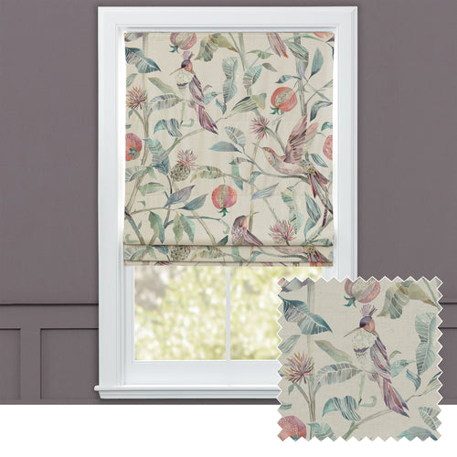 Animal Beige M2M - Colyford Printed Cotton Made to Measure Roman Blinds Loganberry/Natural Voyage Maison