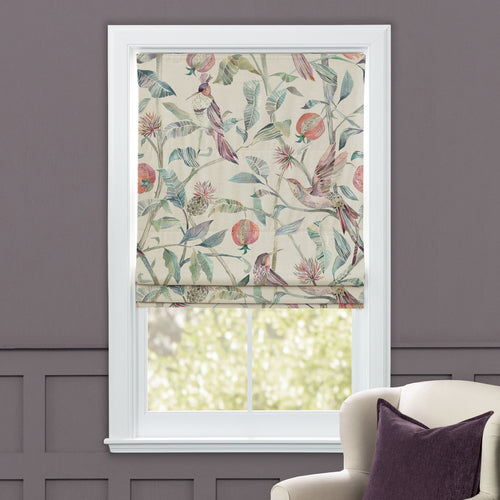 Animal Beige M2M - Colyford Printed Cotton Made to Measure Roman Blinds Loganberry/Natural Voyage Maison