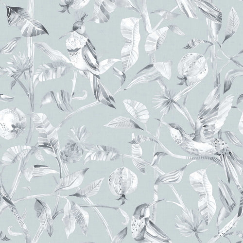 Floral Blue Wallpaper - Colyford  1.4m Wide Width Wallpaper (By The Metre) Duck Egg Voyage Maison