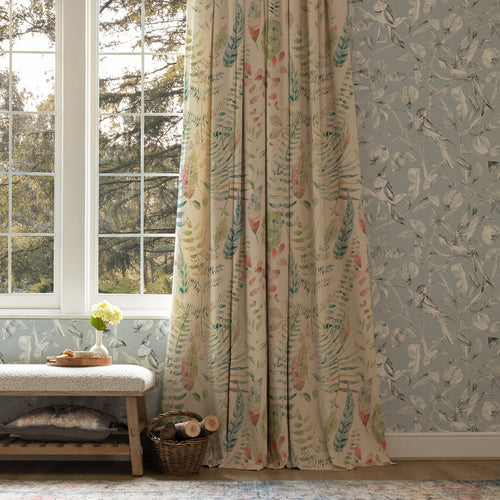 Floral Blue Wallpaper - Colyford  1.4m Wide Width Wallpaper (By The Metre) Sky Voyage Maison