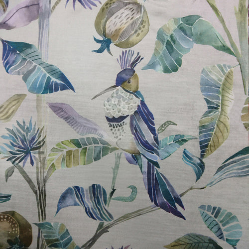 Animal Blue Fabric - Colyford Printed Velvet Fabric (By The Metre) Periwinkle Voyage Maison