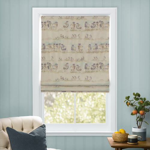 Animal Cream M2M - Comeby Printed Linen Made to Measure Roman Blinds Natural Voyage Maison