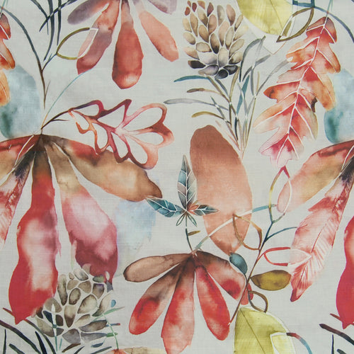 Floral Red Fabric - Conifer Printed Cotton Fabric (By The Metre) Cinnamon Voyage Maison