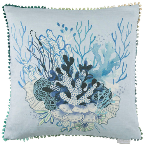 Voyage Maison Coralie Printed Feather Cushion in Cobalt
