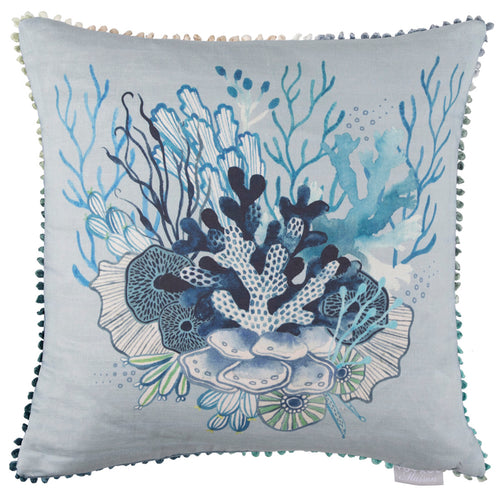 Voyage Maison Coralie Small Printed Feather Cushion in Cobalt