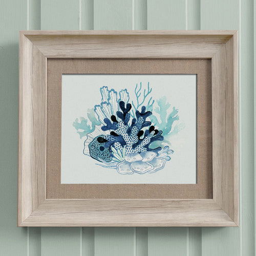 Abstract Blue Wall Art - Coralie  Framed Print Seafoam Voyage Maison