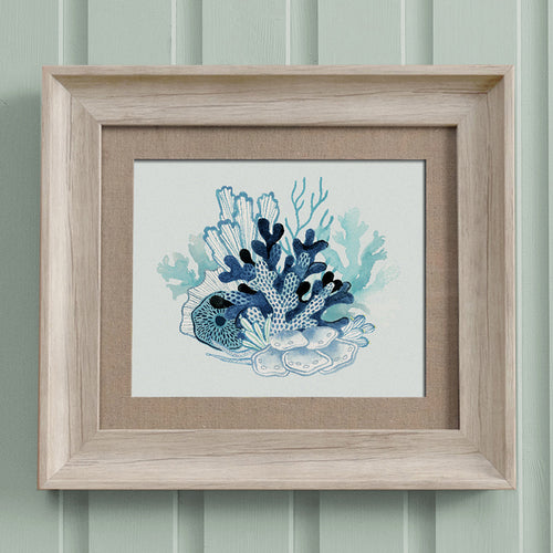Abstract Blue Wall Art - Coralie  Framed Print Seafoam Voyage Maison