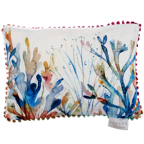Voyage Maison Coral Reef Small Printed Feather Cushion in Cobalt