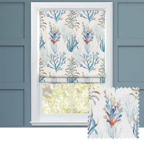 Animal Blue M2M - Coral Reef Printed Cotton Made to Measure Roman Blinds Cobalt Voyage Maison