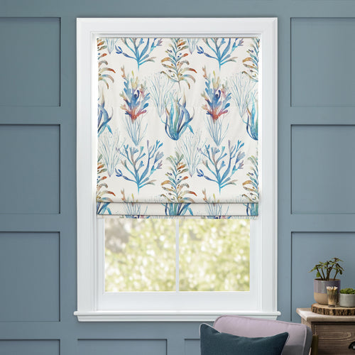 Animal Blue M2M - Coral Reef Printed Cotton Made to Measure Roman Blinds Cobalt Voyage Maison