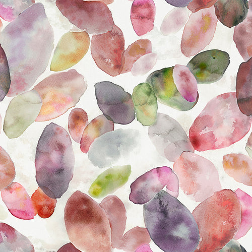 Samples - Correa Cream Printed Fabric Sample Swatch Boysenberry Voyage Maison