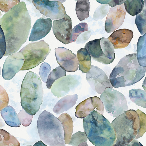 Abstract Blue Fabric - Correa Printed Cotton Fabric (By The Metre) Crocus/Cream Voyage Maison
