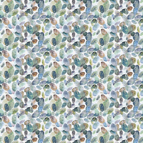 Abstract Blue Fabric - Correa Printed Cotton Fabric (By The Metre) Crocus/Cream Voyage Maison