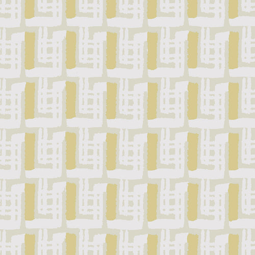 Abstract Yellow Wallpaper - Cortes  1.4m Wide Width Wallpaper (By The Metre) Mustard Voyage Maison