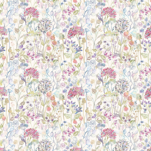 Floral Pink Fabric - Country Hedgerow Printed Cotton Fabric (By The Metre) Classic/Cream Voyage Maison