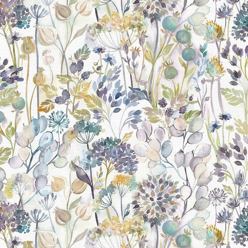 Voyage Maison Country Hedgerow Printed Cotton Fabric Remnant in Sky/Cream