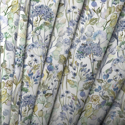 Floral Blue Fabric - Country Hedgerow Printed Cotton Fabric Crocus Voyage Maison