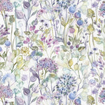 Country Hedgerow Printed Cotton Fabric (By The Metre) Lilac/Cream