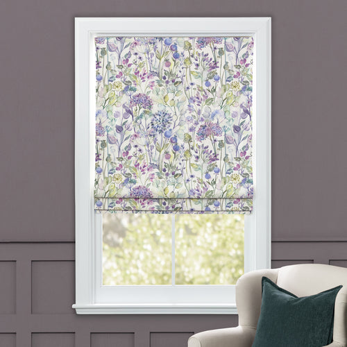 Country Hedgerow Printed Cotton Made to Measure Roman Blinds Lilac/Cream