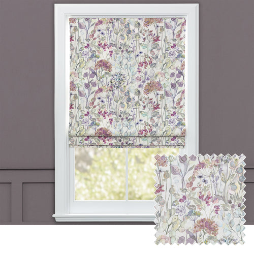 Floral Purple M2M - Country Hedgerow Printed Cotton Made to Measure Roman Blinds Bloom/Cream Voyage Maison