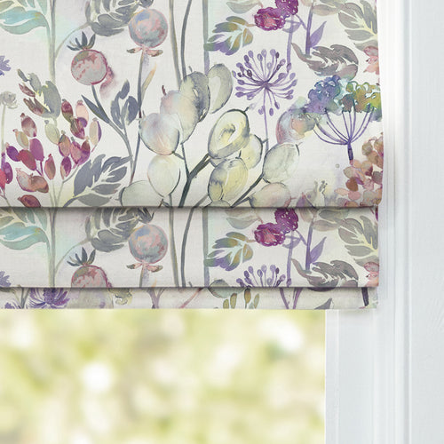 Floral Purple M2M - Country Hedgerow Printed Cotton Made to Measure Roman Blinds Bloom/Cream Voyage Maison