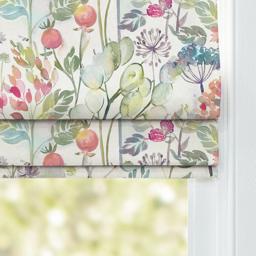 Floral Orange M2M - Country Hedgerow Printed Cotton Made to Measure Roman Blinds Coral/Cream Voyage Maison